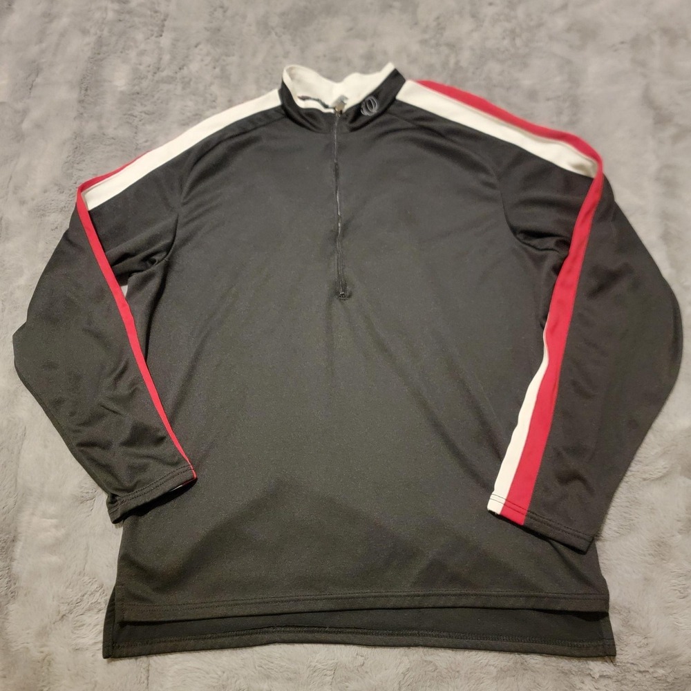 Pearl Izumi Cycling Jersey Mens XL Black 1/4 Zip Long Sleeve Pockets USA Bike